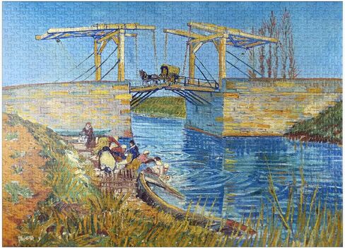 MyPuzzle Vincent Van Goghs The Langlois Bridge at Arles with Women Washing 1888 - Premium 100 Piece Jigsaw Puzzle for Adults in Saudi Arabia