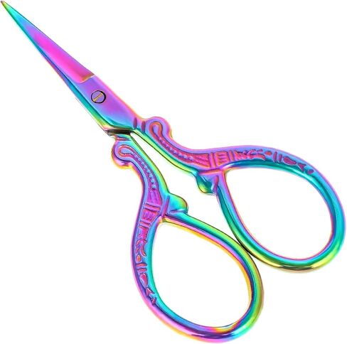Embroidery Scissors Stainless Steel Sharps Tip Scissors Sewing Crafting Shears Professional Scissors Stainless Steel Tip Scissors Rainbow Shears Needlework Cutting Tools Stork Scissors in Saudi Arabia