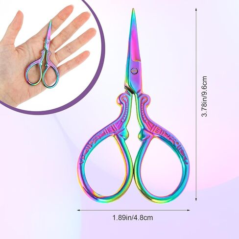 Embroidery Scissors Stainless Steel Sharps Tip Scissors Sewing Crafting Shears Professional Scissors Stainless Steel Tip Scissors Rainbow Shears Needlework Cutting Tools Stork Scissors in Saudi Arabia