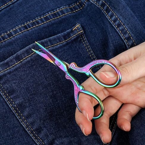 Embroidery Scissors Stainless Steel Sharps Tip Scissors Sewing Crafting Shears Professional Scissors Stainless Steel Tip Scissors Rainbow Shears Needlework Cutting Tools Stork Scissors in Saudi Arabia