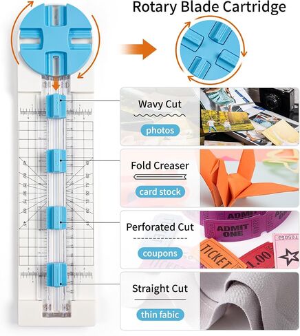 Paper Trimmer, 4-in-1 Paper Cutters for Crafting, Multi-Function Paper Slicer with Straight, Wavy, Dotted, and Creasing, Scrapbooking Tool for Cutting Cardstock, Coupons, Labels, Photos in Saudi Arabia