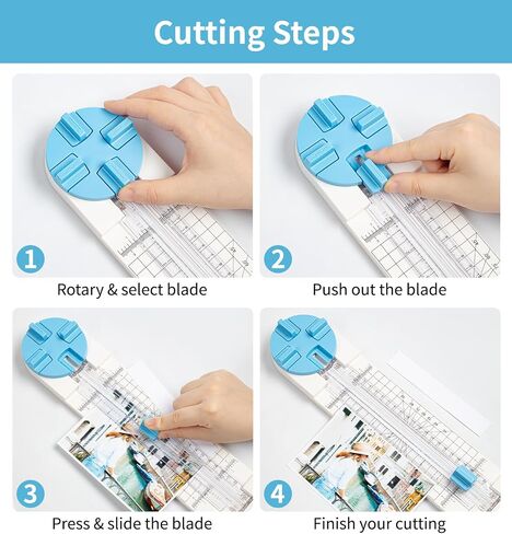 Paper Trimmer, 4-in-1 Paper Cutters for Crafting, Multi-Function Paper Slicer with Straight, Wavy, Dotted, and Creasing, Scrapbooking Tool for Cutting Cardstock, Coupons, Labels, Photos in Saudi Arabia