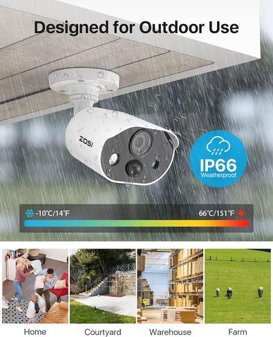 ZOSI C303 8CH Home Security Camera System with Audio, Person Vehicle Detection, Night Vision, Light & Sound Siren, 8pcs 1080P Outdoor Cameras, 8CH 3K Lite H.265+ DVR with 1TB SSD for 24/7 Recording in Saudi Arabia