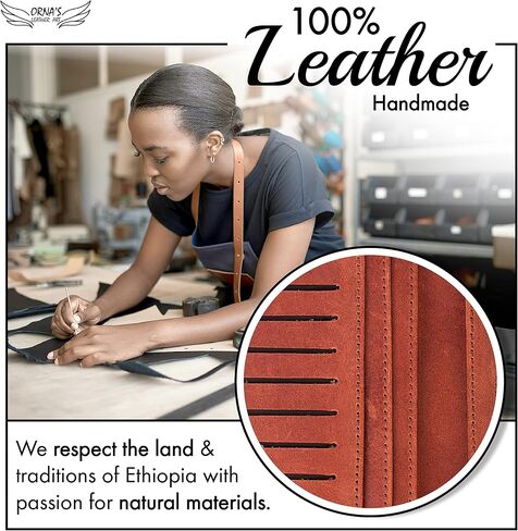 ORNA'S LEATHER ART GOLDFINCH COGNAC WALLET: Women’s Brown Billfold, Stylish, Handcrafted, Real Cowhide, Spacious, 18 Card Holders, 6 Money Pockets, in Saudi Arabia