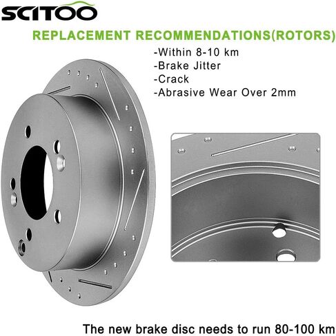 SCITOO Rear Brake Rotors,2pcs Brakes Kits Fit For Acura Integra 1990-2001,For Honda Civic 1992-1995 1999-2000,For Honda Civic del Sol 1993-1997,For Honda CRX 1990-1991,For Honda Prelude 1990-1991 in Saudi Arabia