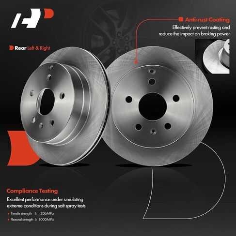 A-Premium 11.93 inch (303mm) Rear Vented Disc Brake Rotors Compatible with Select Chevy and GMC Models - Equinox, Terrain, 2010 2011 2012 2013 2014 2015 2016 2017, 2-PC Set in Saudi Arabia