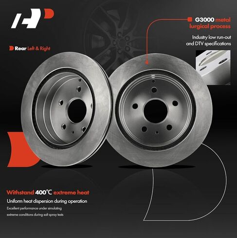 A-Premium 11.93 inch (303mm) Rear Vented Disc Brake Rotors Compatible with Select Chevy and GMC Models - Equinox, Terrain, 2010 2011 2012 2013 2014 2015 2016 2017, 2-PC Set in Saudi Arabia
