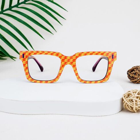 Zeelool Blue Blocking Glasses for Women Chic Fashion Rectangle Eyeglasses Frames Full Eyewear Glasses Anti UV in Saudi Arabia