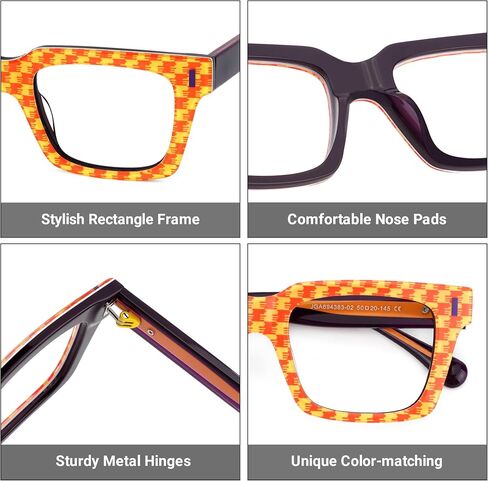 Zeelool Blue Blocking Glasses for Women Chic Fashion Rectangle Eyeglasses Frames Full Eyewear Glasses Anti UV in Saudi Arabia