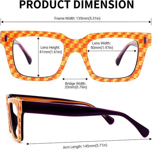 Zeelool Blue Blocking Glasses for Women Chic Fashion Rectangle Eyeglasses Frames Full Eyewear Glasses Anti UV in Saudi Arabia