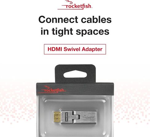 Rocketfish HDMI Universal Swivel Adapter - HDMI Cable Adapter Compatible with Smart TVs, Televisions & Monitors - Swivel Cable Adapter Supports 180-degree Rotation & 4K Ultra HD Video in Kuwait