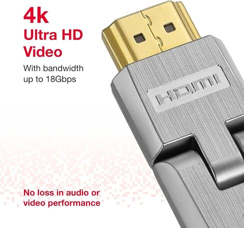 Rocketfish HDMI Universal Swivel Adapter - HDMI Cable Adapter Compatible with Smart TVs, Televisions & Monitors - Swivel Cable Adapter Supports 180-degree Rotation & 4K Ultra HD Video in Kuwait