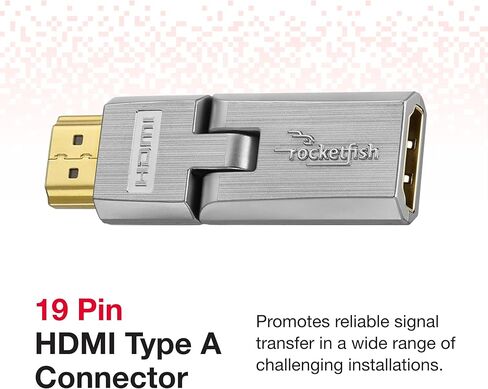 Rocketfish HDMI Universal Swivel Adapter - HDMI Cable Adapter Compatible with Smart TVs, Televisions & Monitors - Swivel Cable Adapter Supports 180-degree Rotation & 4K Ultra HD Video in Kuwait