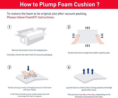 FoamFit Upholstery Firm Foam Cushion Insert Replacement 1 Inch Thick 22" Wide 24 Inches Long High Density 1.8 lb 46 ILD in Kuwait