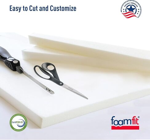 FoamFit Upholstery Firm Foam Cushion Insert Replacement 1 Inch Thick 22" Wide 24 Inches Long High Density 1.8 lb 46 ILD in Kuwait
