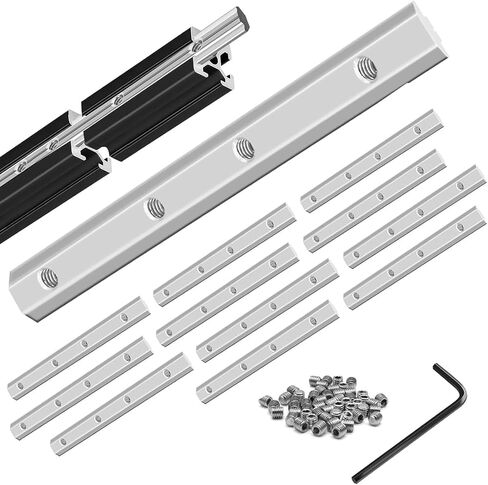 12pcs 2020 Straight Connector Corner Bracket Joint Plate 2020 Hardware T-Slotted Accessories V-Slot with Screws for 8020 Aluminum Profile 3D Printer Accessories Black in Saudi Arabia