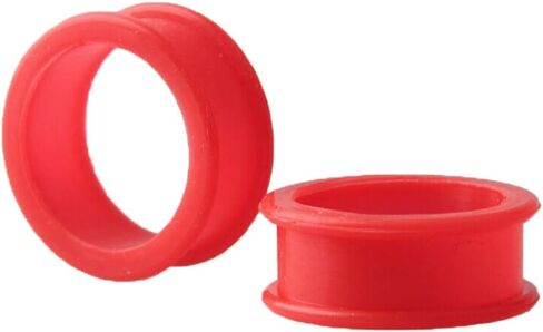 Pair 13/16" (20MM) RED SILICONE FLAT FLARE TUNNELS Double Flare Gauges Thin Soft Flexible Flesh Plugs (2pcs) in Saudi Arabia