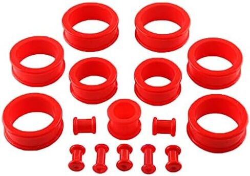 Pair 13/16" (20MM) RED SILICONE FLAT FLARE TUNNELS Double Flare Gauges Thin Soft Flexible Flesh Plugs (2pcs) in Saudi Arabia