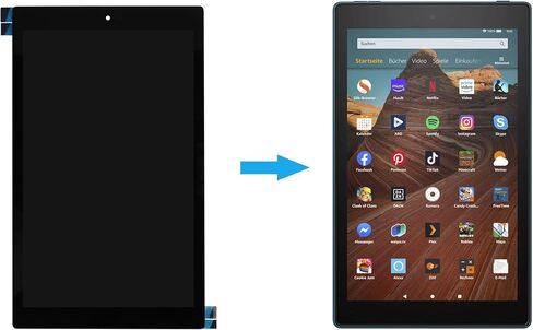 [جديد] مجموعة محول رقمي لشاشة LCD Duotipa بديلة لجهاز Amazon Kindle Fire HD 10 9th 2019 M2V3R5 مع مجموعة أدوات الإصلاح الفنية - أسود. in Saudi Arabia