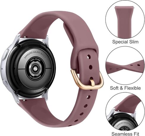 3 Pack Slim Sport Bands for Samsung Galaxy Watch Active 2 / Samsung Galaxy Active Watch 40mm 44mm, Soft Liquid Silicone Waterproof Straps for Replacement for Galaxy Watch Active Wristbands Women Men in Saudi Arabia