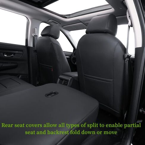 أغطية مقاعد مخصصة متوافقة مع موديلات مختارة من Honda Accord LX 2018 2019 2020 2021 2022 - جلد (أسود، مجموعة كاملة) in Kuwait