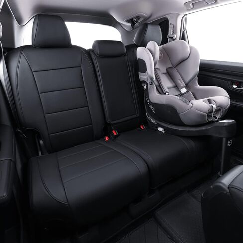 أغطية مقاعد مخصصة متوافقة مع موديلات مختارة من Honda Accord LX 2018 2019 2020 2021 2022 - جلد (أسود، مجموعة كاملة) in Kuwait