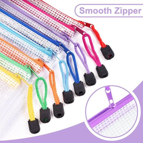 30 قطعة من أكياس الحقيبة الشبكية بسحاب، 8 أكياس بلاستيكية بسحاب لتنظيم أكياس بسحاب شفافة مقاومة للماء، حقيبة شبكية صغيرة مع أكياس تنظيم بسحاب لتخزين ألعاب لوحة الألغاز والوثائق in Kuwait