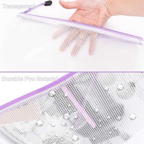 30 قطعة من أكياس الحقيبة الشبكية بسحاب، 8 أكياس بلاستيكية بسحاب لتنظيم أكياس بسحاب شفافة مقاومة للماء، حقيبة شبكية صغيرة مع أكياس تنظيم بسحاب لتخزين ألعاب لوحة الألغاز والوثائق in Kuwait