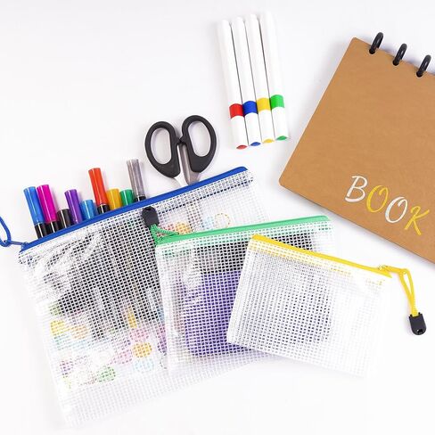 30 قطعة من أكياس الحقيبة الشبكية بسحاب، 8 أكياس بلاستيكية بسحاب لتنظيم أكياس بسحاب شفافة مقاومة للماء، حقيبة شبكية صغيرة مع أكياس تنظيم بسحاب لتخزين ألعاب لوحة الألغاز والوثائق in Kuwait