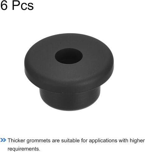 MECCANIXITY Rubber Grommet Mount Dia 45/64" (18mm) Round T Type for Organizing and Protecting Cord Pack of 6 in Saudi Arabia