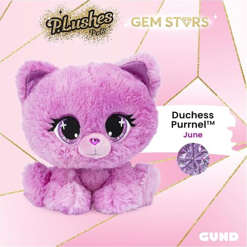 GUND P.Lushes Pets Gem Stars Collection, Duchess Purrnel Cat Stuffed Animal, Pink/Purple, 6" in Saudi Arabia
