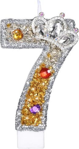 Birthday Candles, 3.8" Large Number Candles for Birthday Cakes, Big Sparkler Candles for Birthday Cake, 0123456789 Gold Birthday Candles for Cake Topper, Birthday Decorations(No.7) in Saudi Arabia