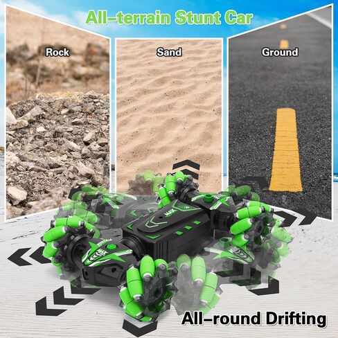 Gesture RC Car, Remote Control Car, 4WD 2.4Ghz Gesture Sensing RC Stunt Car with Lights&Music, 360° Rotate Fog Spray Twist Off Road RC Car, All Terrains RC Cars Toys for Boys Girls Ages 5-7 6 8-13 in Saudi Arabia