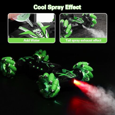 Gesture RC Car, Remote Control Car, 4WD 2.4Ghz Gesture Sensing RC Stunt Car with Lights&Music, 360° Rotate Fog Spray Twist Off Road RC Car, All Terrains RC Cars Toys for Boys Girls Ages 5-7 6 8-13 in Saudi Arabia