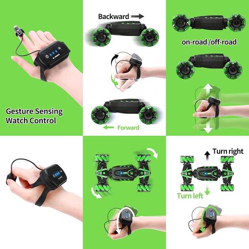 Gesture RC Car, Remote Control Car, 4WD 2.4Ghz Gesture Sensing RC Stunt Car with Lights&Music, 360° Rotate Fog Spray Twist Off Road RC Car, All Terrains RC Cars Toys for Boys Girls Ages 5-7 6 8-13 in Saudi Arabia