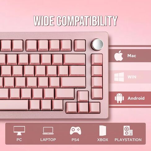 EPOMAKER Tide75 QMK/VIA Wireless Gaming Keyboard, 75% Aluminum Mechanical Keyboard, Programmable Creamy Keyboard, Bluetooth/2.4Ghz/USB-C, with FR4 Plate for Win/Mac (Black, Lemon Switch) in Kuwait