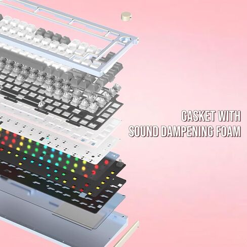 EPOMAKER Tide75 QMK/VIA Wireless Gaming Keyboard, 75% Aluminum Mechanical Keyboard, Programmable Creamy Keyboard, Bluetooth/2.4Ghz/USB-C, with FR4 Plate for Win/Mac (Black, Lemon Switch) in Kuwait