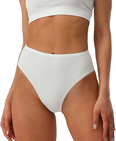 Womens High Rised Cotton Underwear Soft Breathable Panties Deep Length Briefs Underpant Multipack in Saudi Arabia
