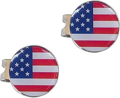 USA Flag Magnetic Golf Ball Marker with Hat Clip Holder for Golf Gloves Hats Bags Caps Visor Belt Mens Womens Adult Gift in Kuwait