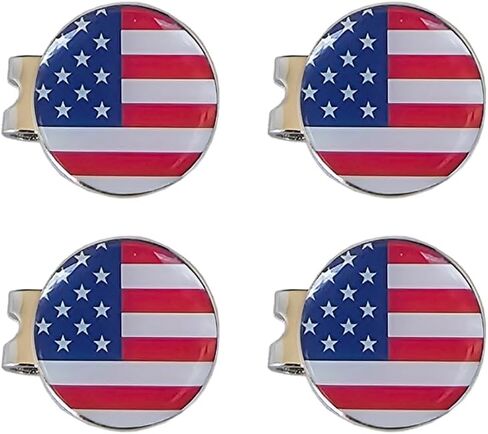 USA Flag Magnetic Golf Ball Marker with Hat Clip Holder for Golf Gloves Hats Bags Caps Visor Belt Mens Womens Adult Gift in Kuwait