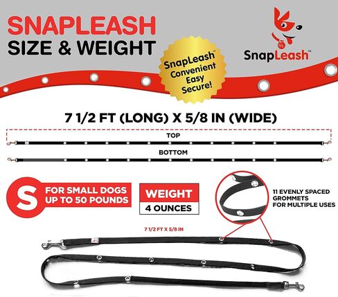 Hands Free Dog Leash Training Lead Double Snap Grommet Adjustable, Small 5/8" x 7.5’ Pink in Saudi Arabia