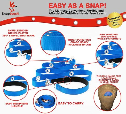 Hands Free Dog Leash Training Lead Double Snap Grommet Adjustable, Small 5/8" x 7.5’ Pink in Saudi Arabia