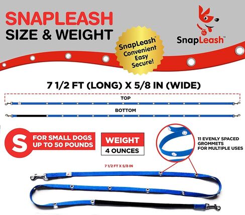 Hands Free Dog Leash Training Lead Double Snap Grommet Adjustable, Small 5/8" x 7.5’ Pink in Saudi Arabia