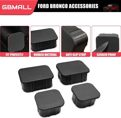 4 Packs Front Axle Plugs Square Bumper Plug Crash Bar Plug Front Bar Plugs Bronco Accessories Rubber Stopper Cover for Ford Bronco 2021 2022 in Saudi Arabia