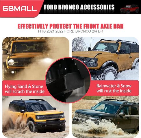 4 Packs Front Axle Plugs Square Bumper Plug Crash Bar Plug Front Bar Plugs Bronco Accessories Rubber Stopper Cover for Ford Bronco 2021 2022 in Saudi Arabia