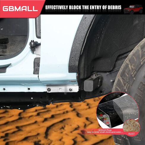 4 Packs Front Axle Plugs Square Bumper Plug Crash Bar Plug Front Bar Plugs Bronco Accessories Rubber Stopper Cover for Ford Bronco 2021 2022 in Saudi Arabia