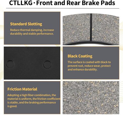 وسادات الفرامل الأمامية والخلفية لـ Polaris Ranger 500 570 700 800 900، Ranger XP 700 800 900 Crew 500 570، RZR 4 800 EFI، RZR XP 900 EFI، Ranger EV in Kuwait