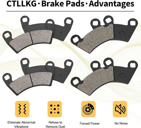 وسادات الفرامل الأمامية والخلفية لـ Polaris Ranger 500 570 700 800 900، Ranger XP 700 800 900 Crew 500 570، RZR 4 800 EFI، RZR XP 900 EFI، Ranger EV in Kuwait