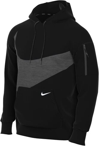 Nike Therma-FIT Men's Pullover Fitness Hoodie (as1, alpha, xx_l, regular, regular, Black/Black/Charcoal Heather/White) in Saudi Arabia