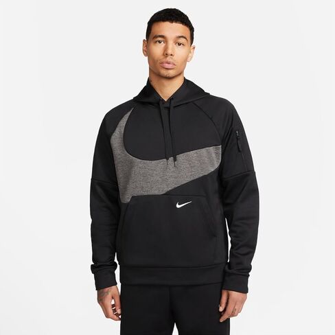 Nike Therma-FIT Men's Pullover Fitness Hoodie (as1, alpha, xx_l, regular, regular, Black/Black/Charcoal Heather/White) in Saudi Arabia